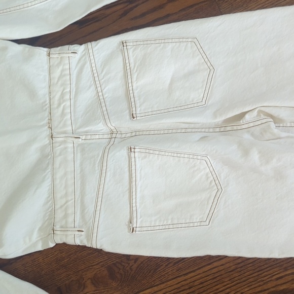 Zara Cream Ecru Utility Boilersuit Button Front Long Sleeve Jumpsuit Sz XS - Picture 9 of 13